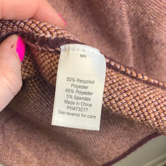 Nine West Swirl Pattern Cardigan in Brown and Pink Medium - Picture 3 of 4